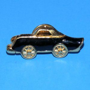 Vintage Ruth's Designs Car Brooch Pin Automobile Vehicle Black Enamel Gold Tone